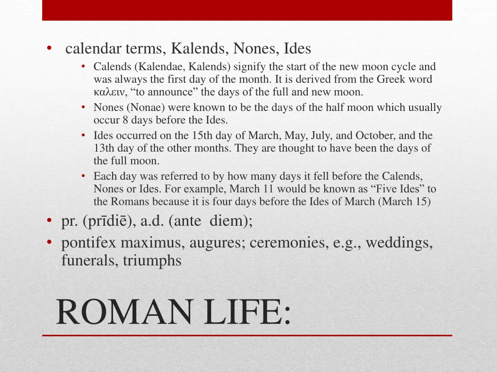 calendar terms kalends nones ides calends