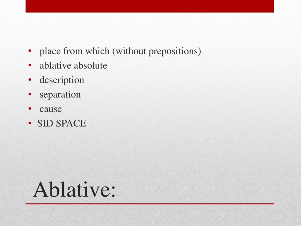 place from which without prepositions ablative