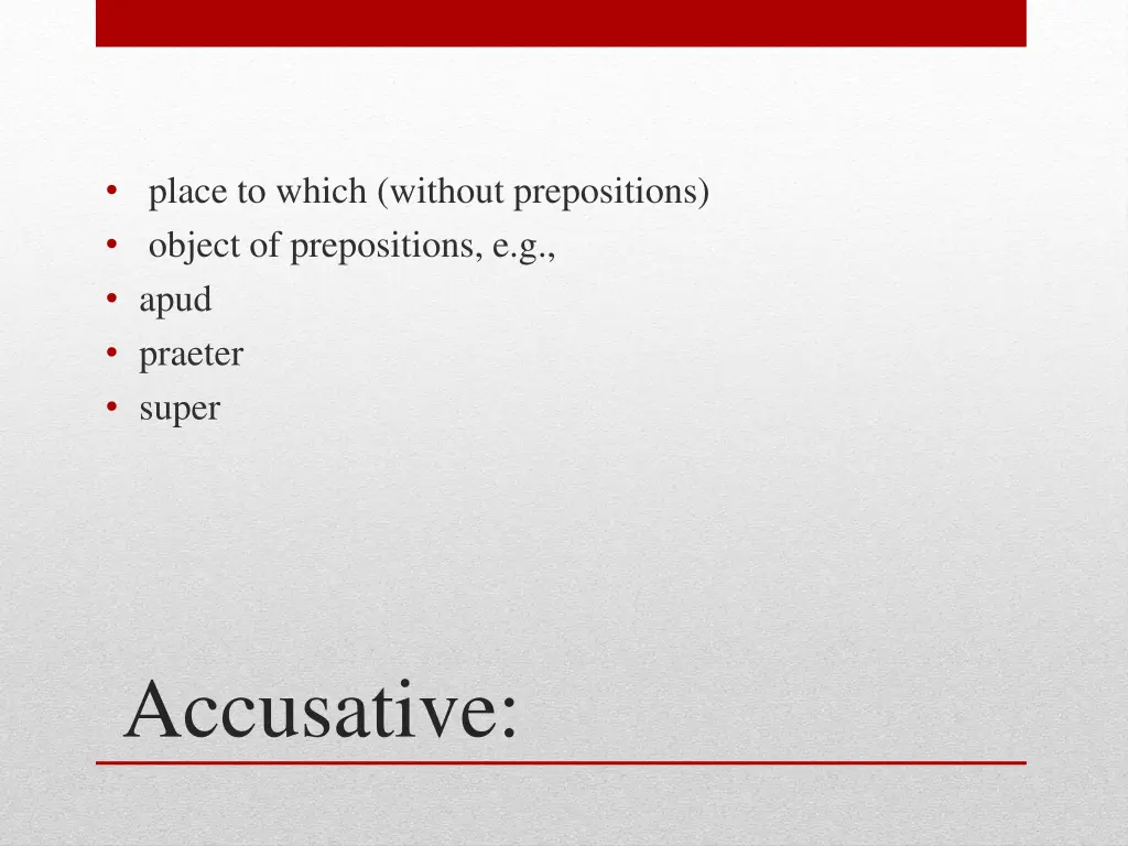 place to which without prepositions object