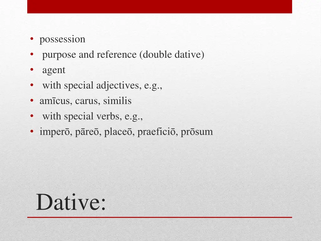 possession purpose and reference double dative