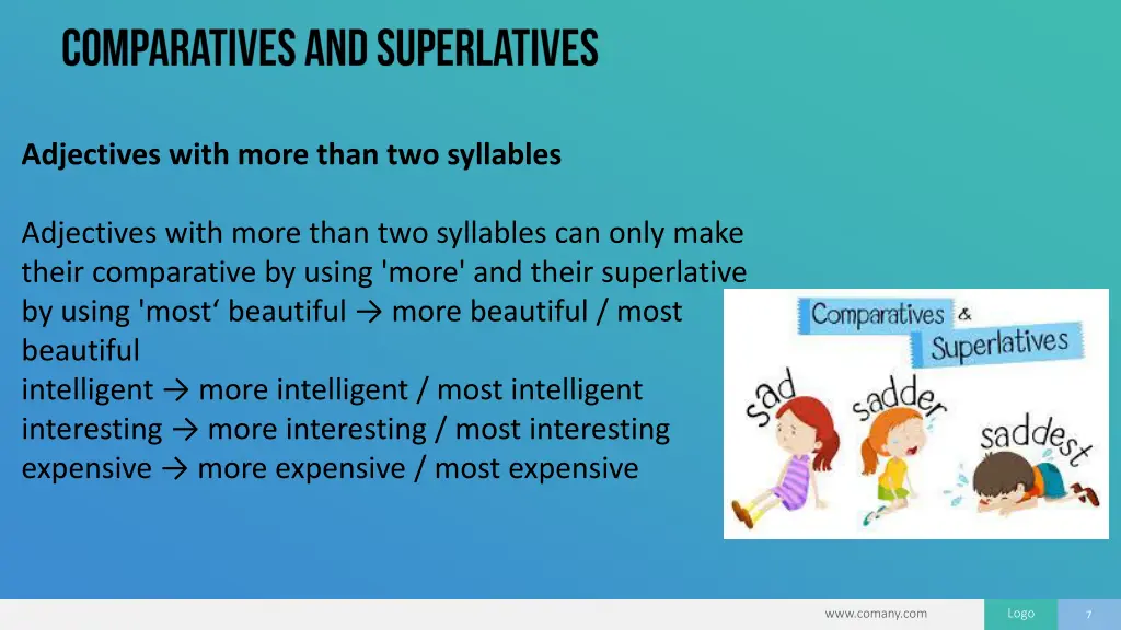 adjectives with more than two syllables