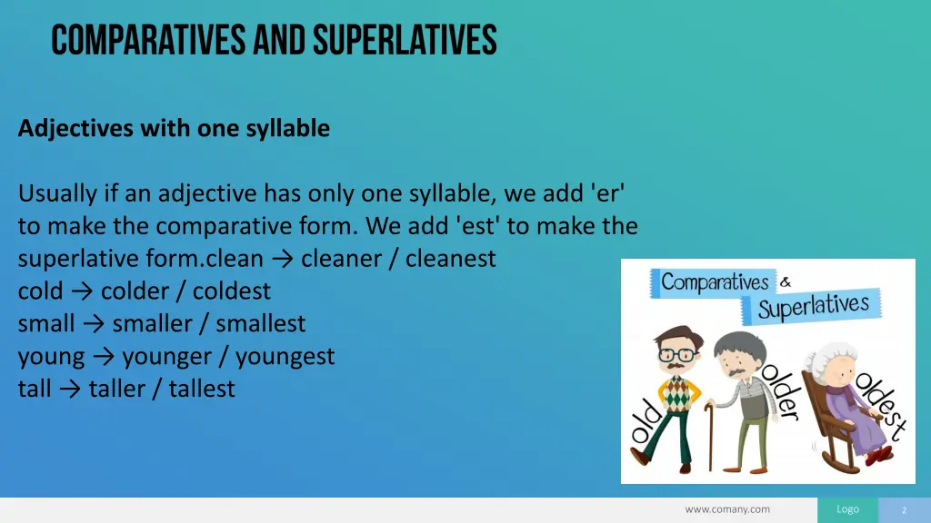 adjectives with one syllable