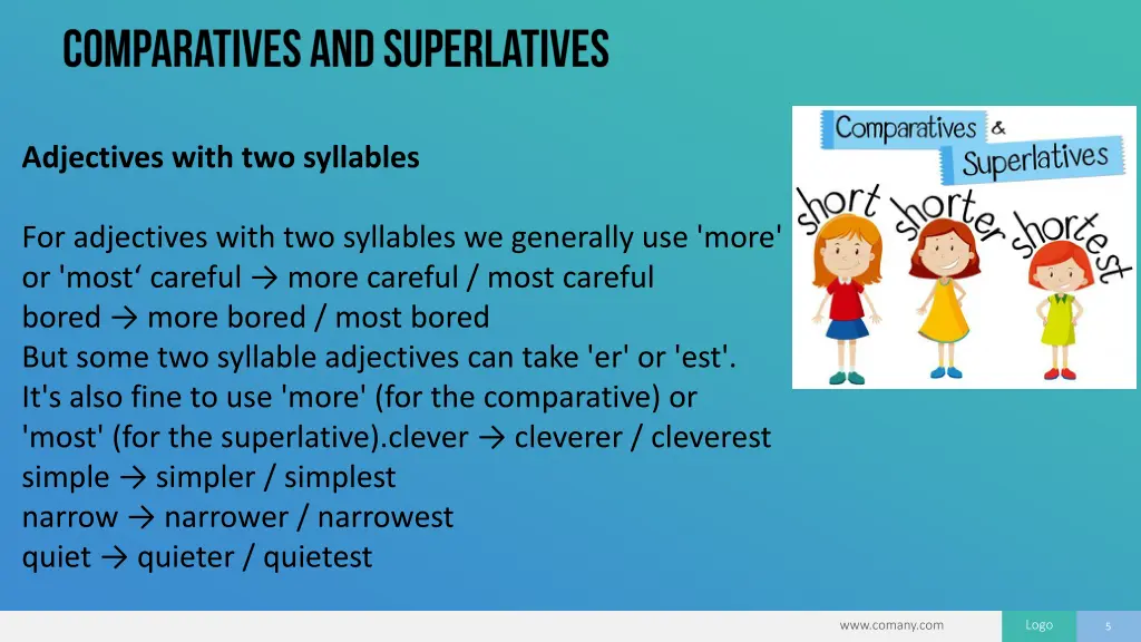 adjectives with two syllables