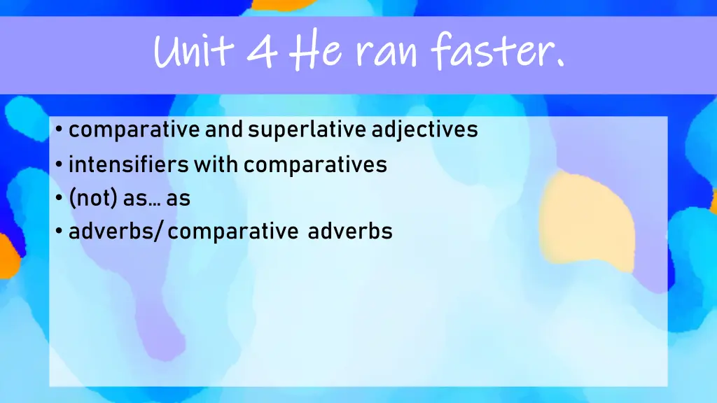 unit 4 he ran faster unit 4 he ran faster