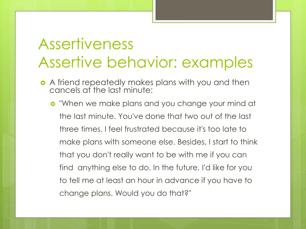 assertiveness assertive behavior examples 3