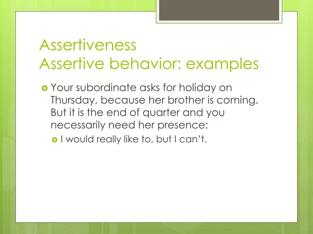 assertiveness assertive behavior examples 5