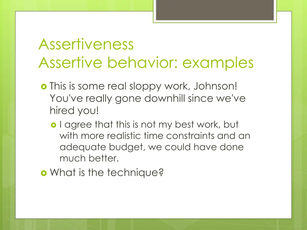 assertiveness assertive behavior examples 8