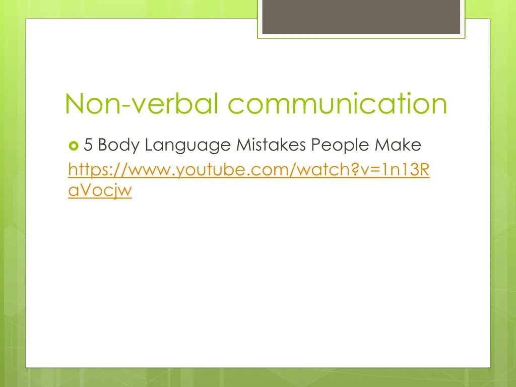 non verbal communication