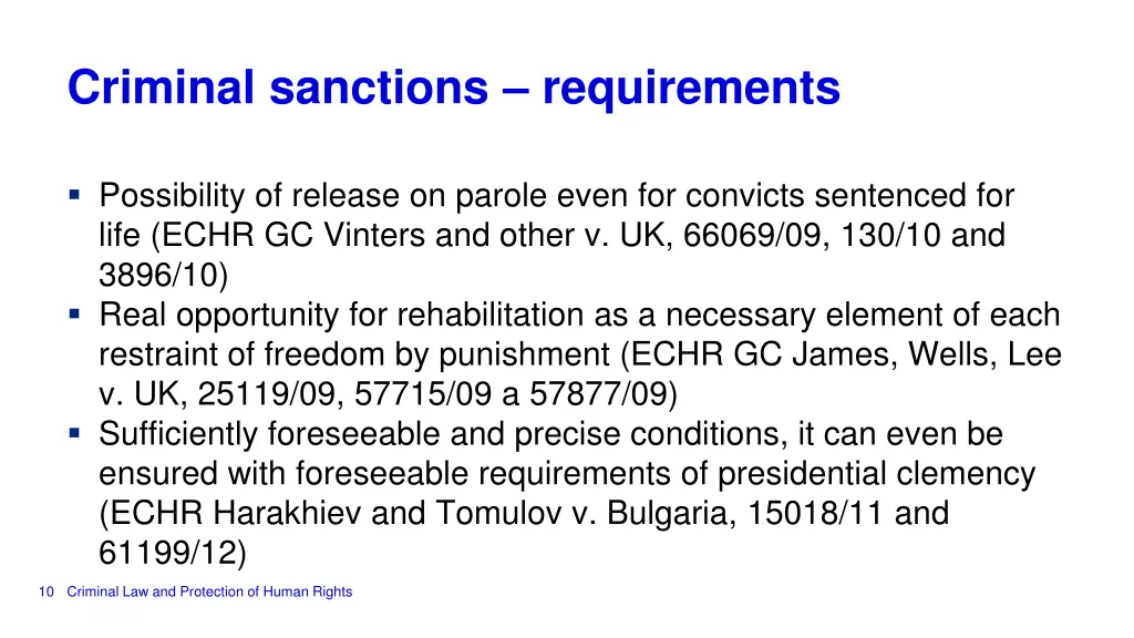 criminal sanctions requirements