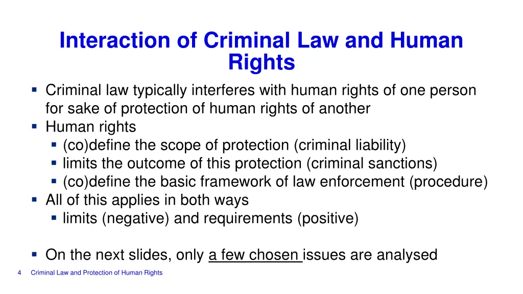 interaction of criminal law and human rights