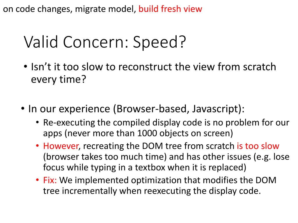 on code changes migrate model build fresh view 1