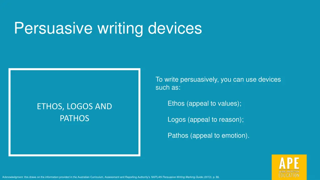 persuasive writing devices 10