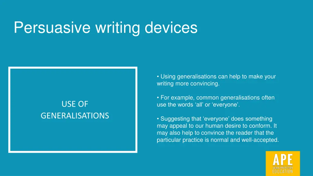 persuasive writing devices 6