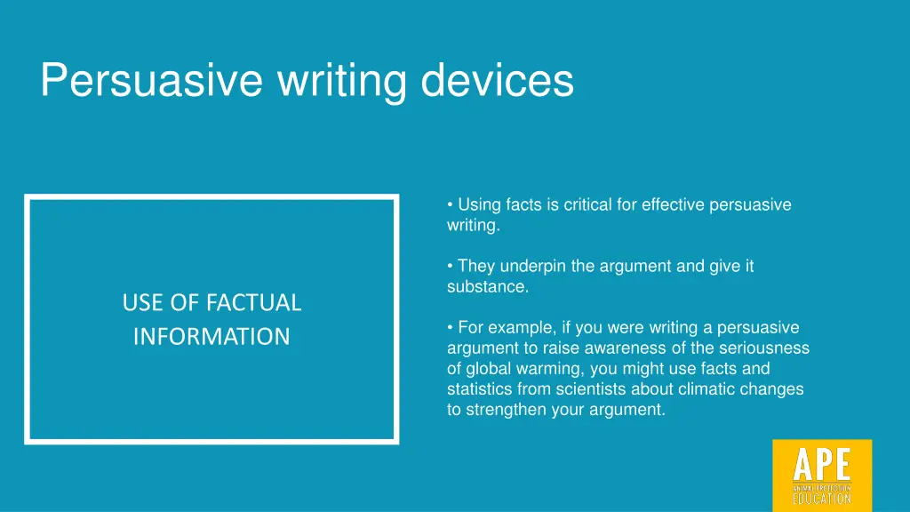 persuasive writing devices 9