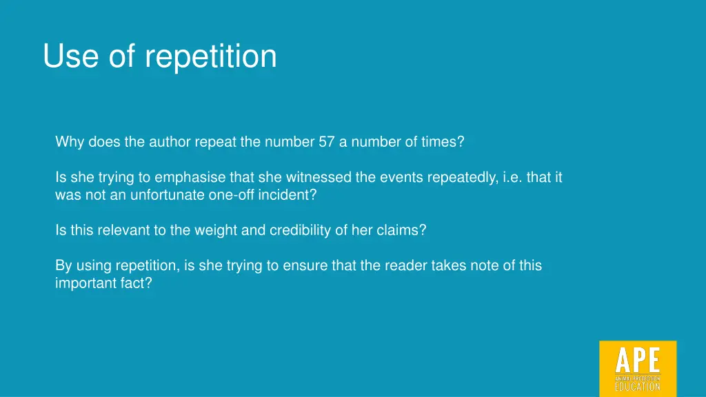 use of repetition 1