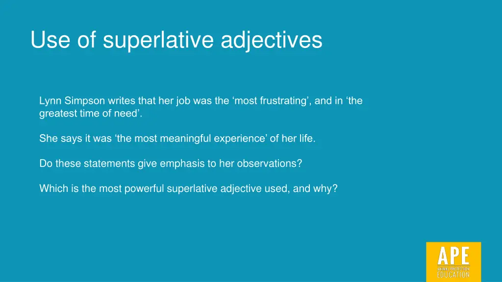 use of superlative adjectives 1