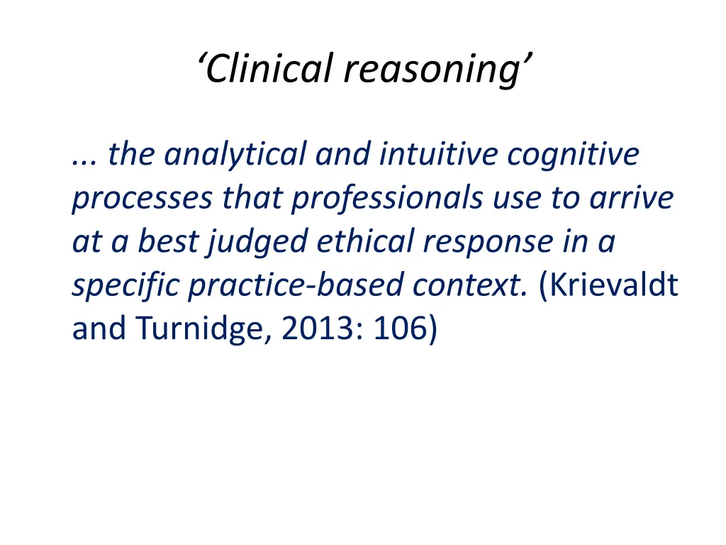 clinical reasoning