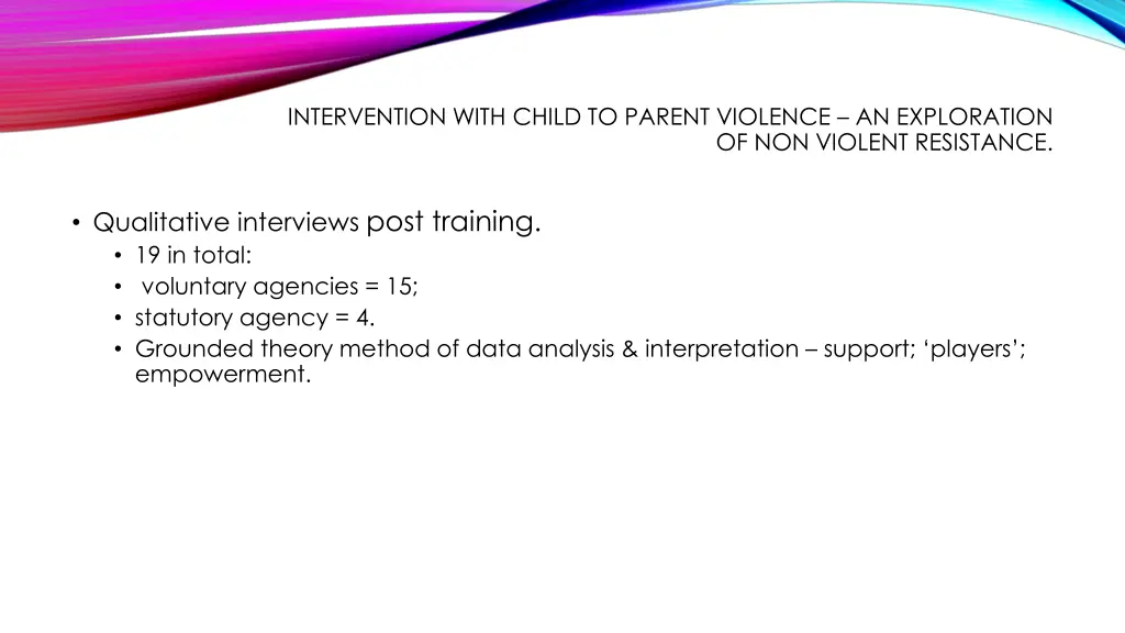 intervention with child to parent violence