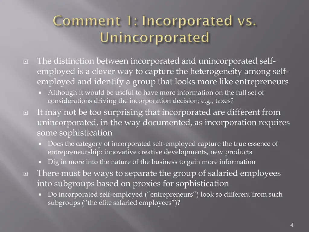 the distinction between incorporated