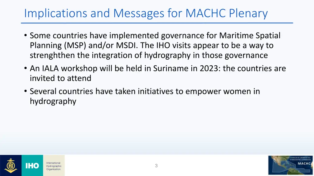 implications and messages for machc plenary