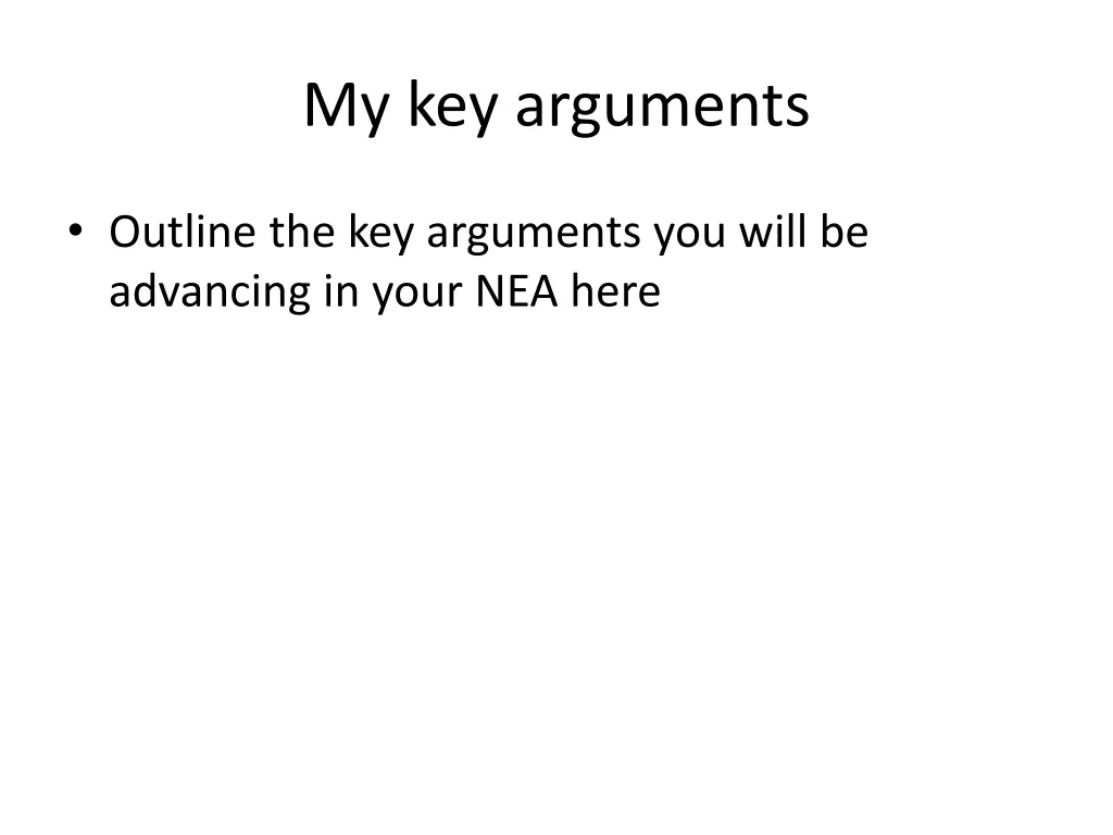 my key arguments