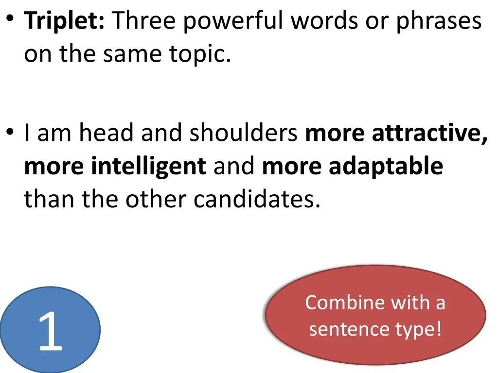 triplet three powerful words or phrases