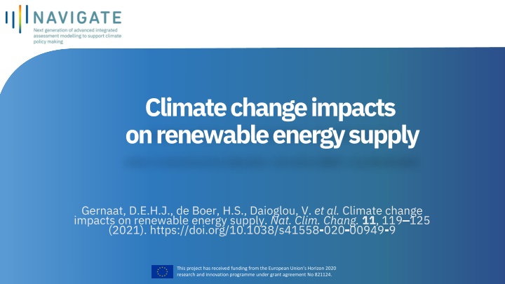 climate change impacts on renewable energy supply