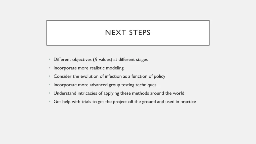 next steps