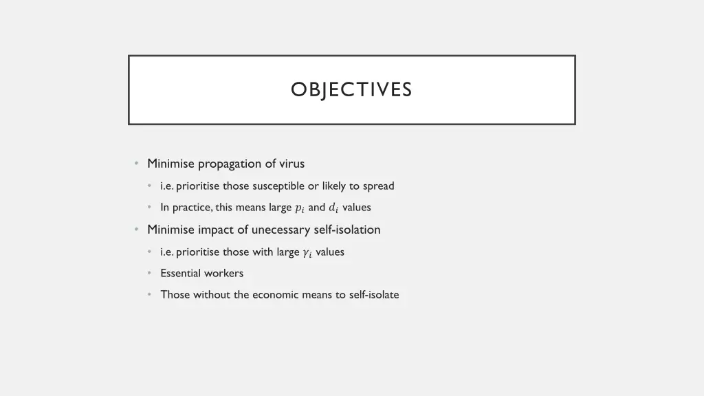 objectives