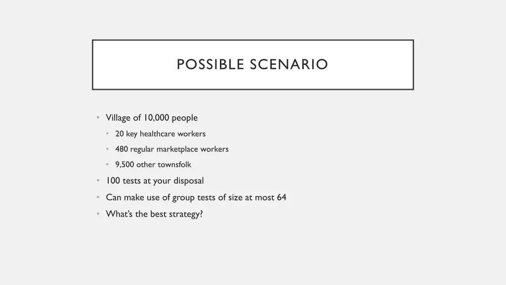 possible scenario