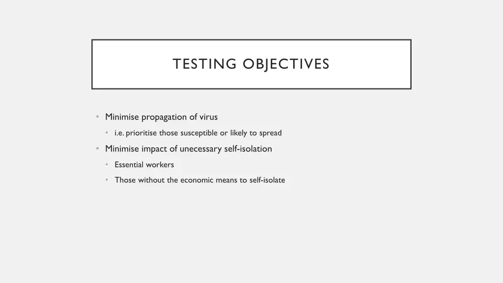 testing objectives