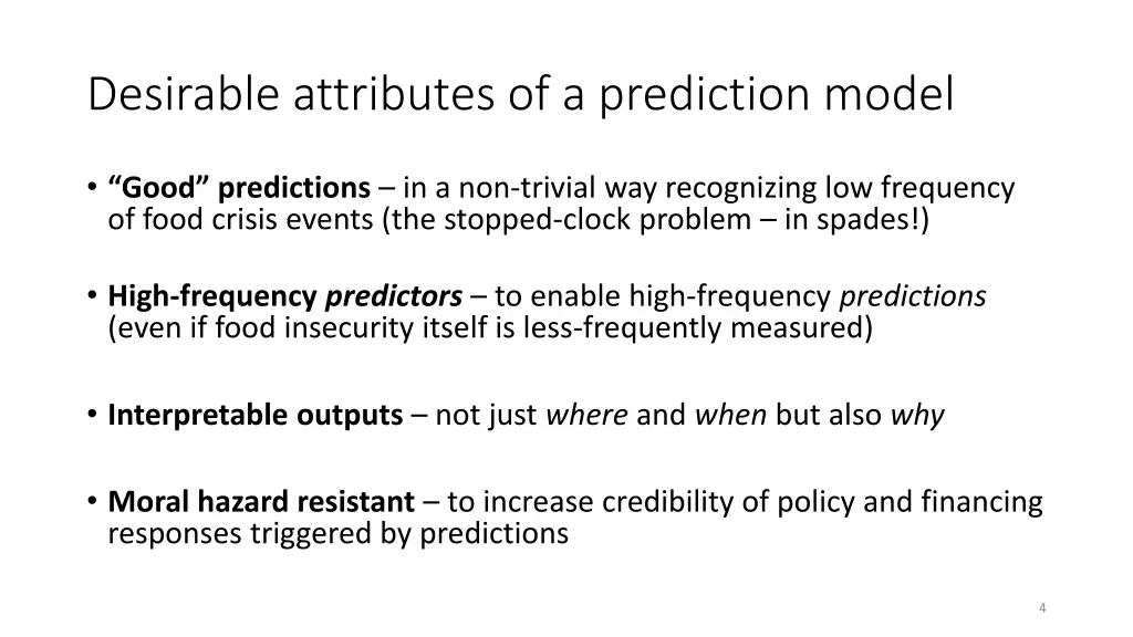 desirable attributes of a prediction model