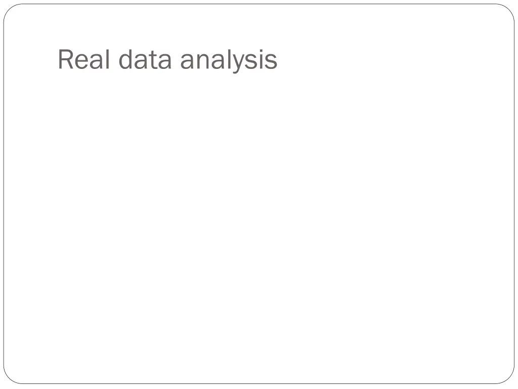 real data analysis