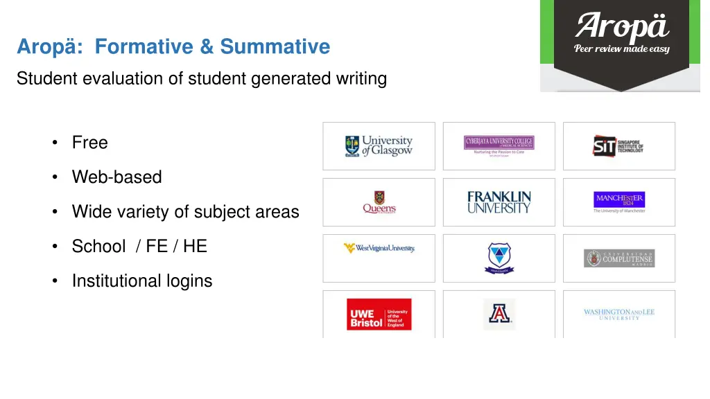 arop formative summative