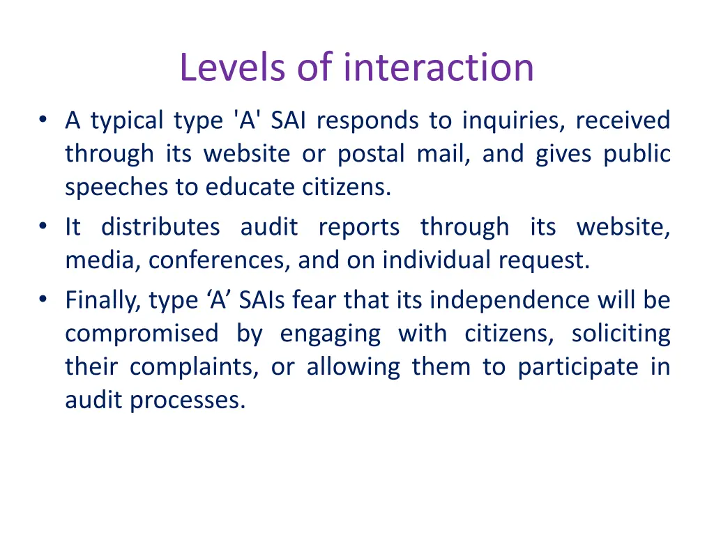 levels of interaction a typical type