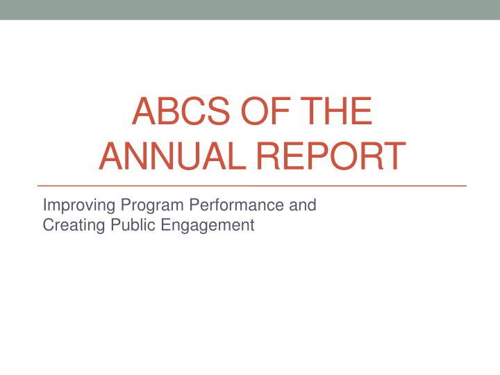 abcs of the annual report