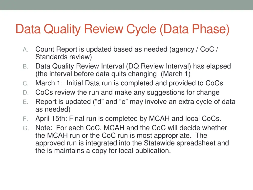 data quality review cycle data phase