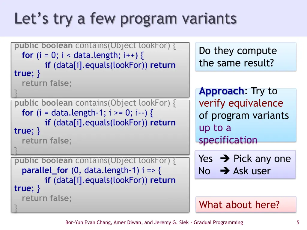 let s try a few program variants