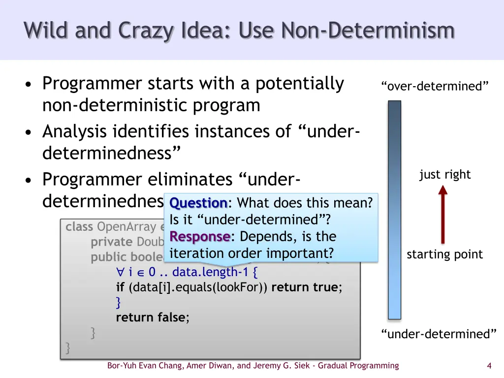 wild and crazy idea use non determinism