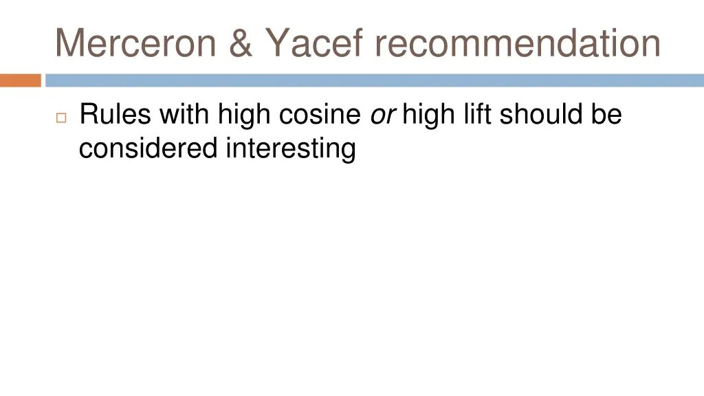 merceron yacef recommendation