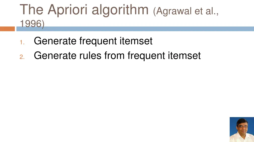 the apriori algorithm agrawal et al 1996