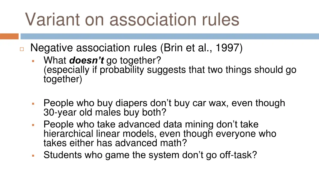 variant on association rules