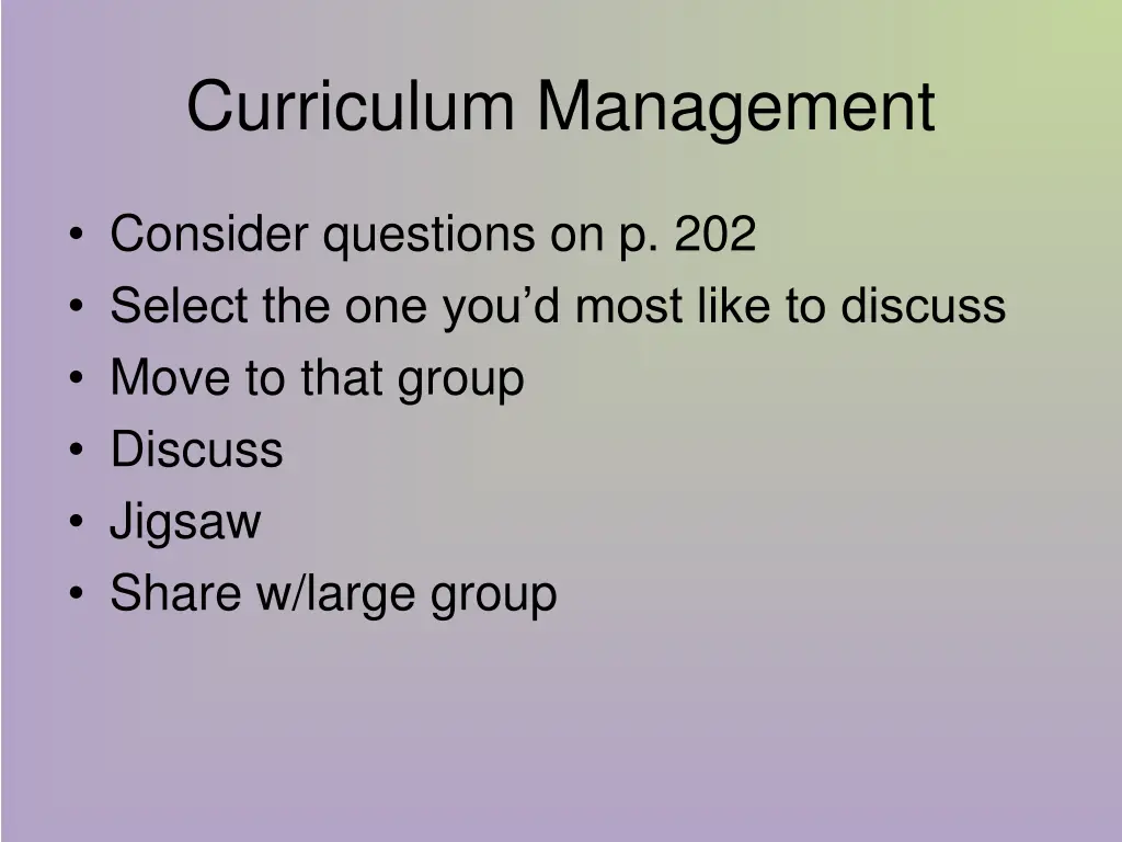 curriculum management