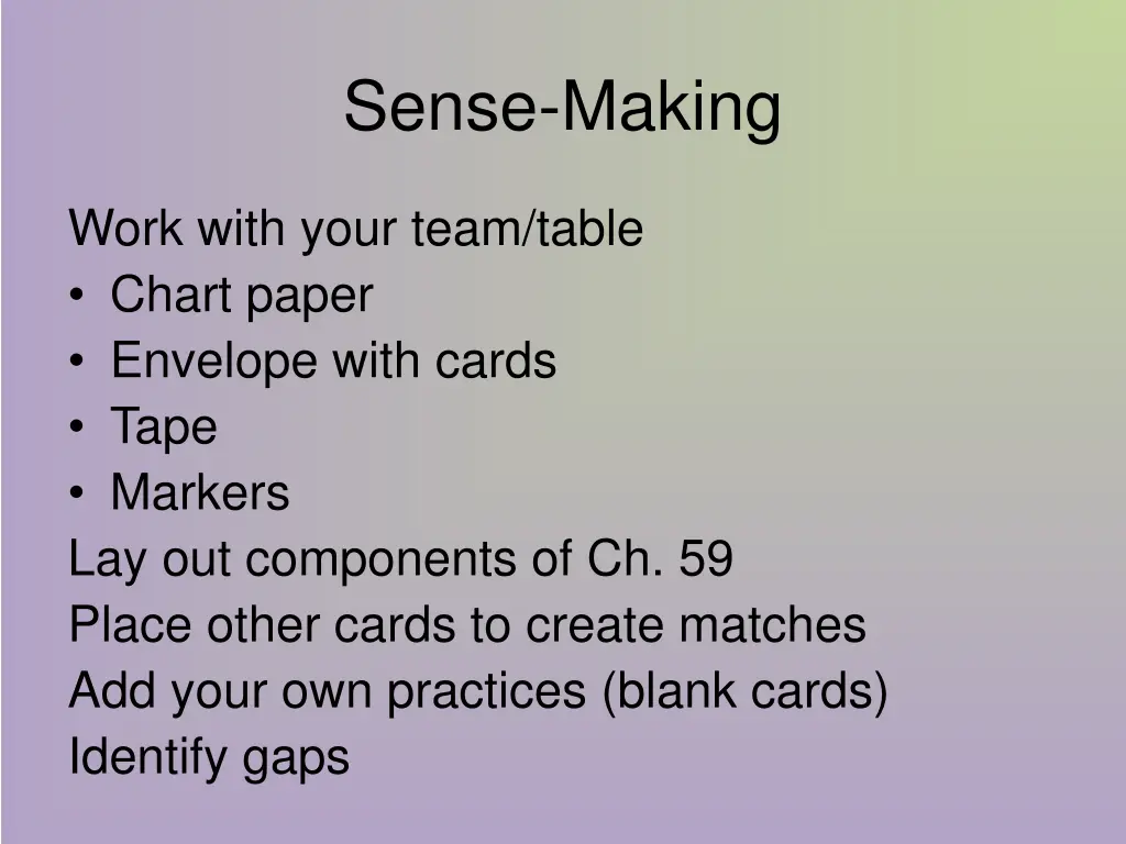 sense making