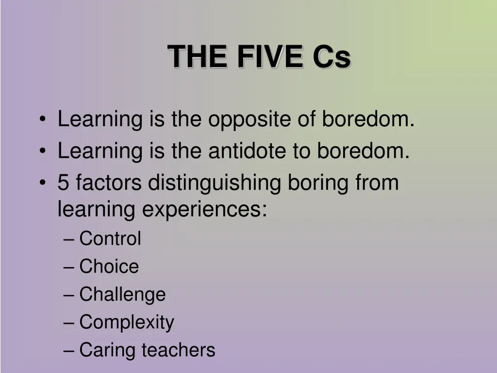 the five cs