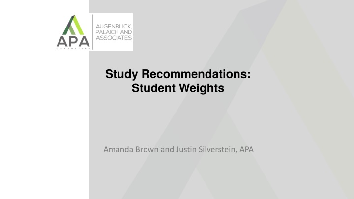 study recommendations student weights