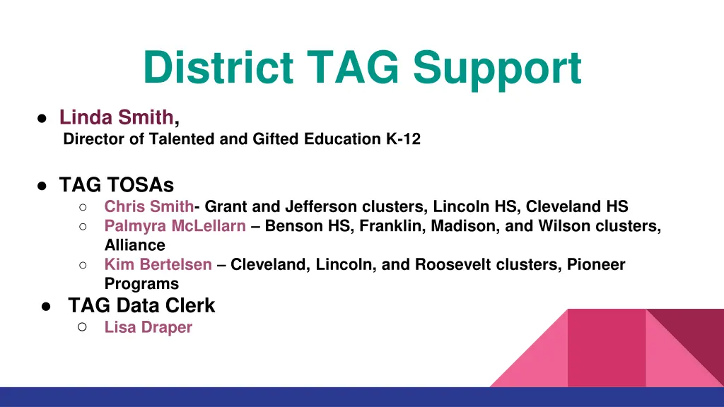 district tag support