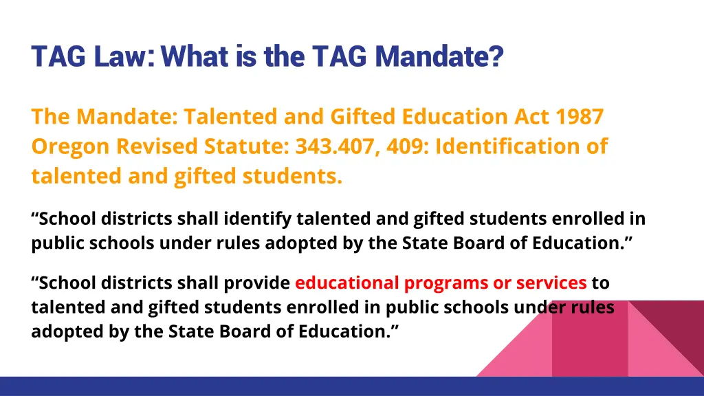 tag law what is the tag mandate