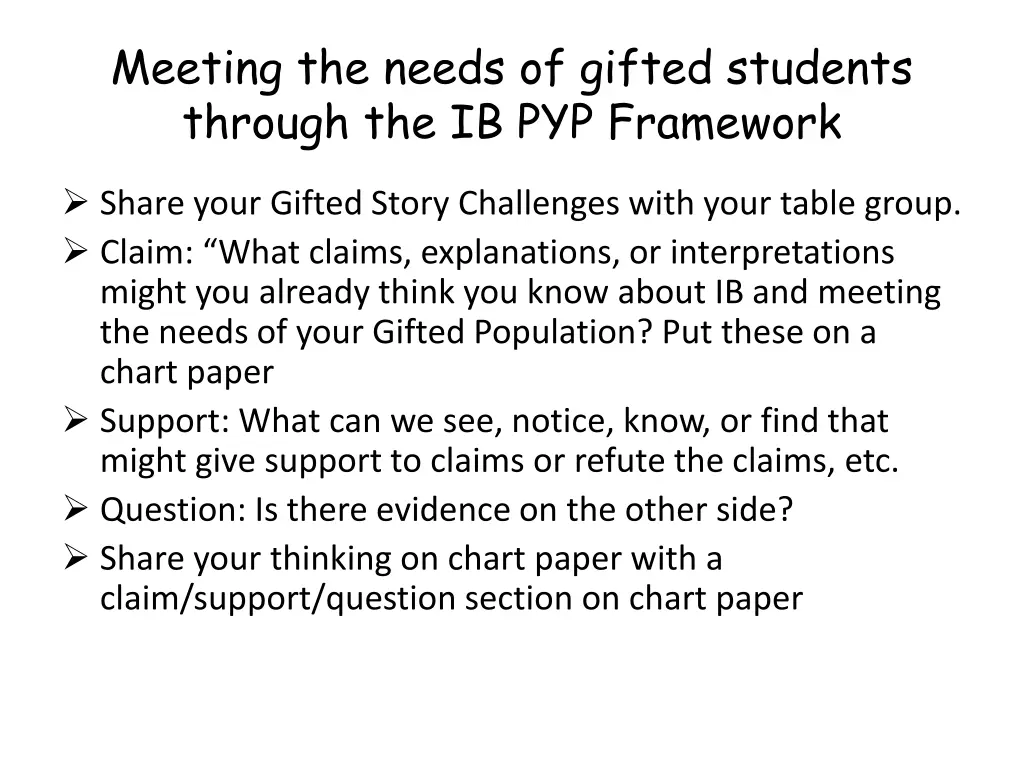 meeting the needs of gifted students through