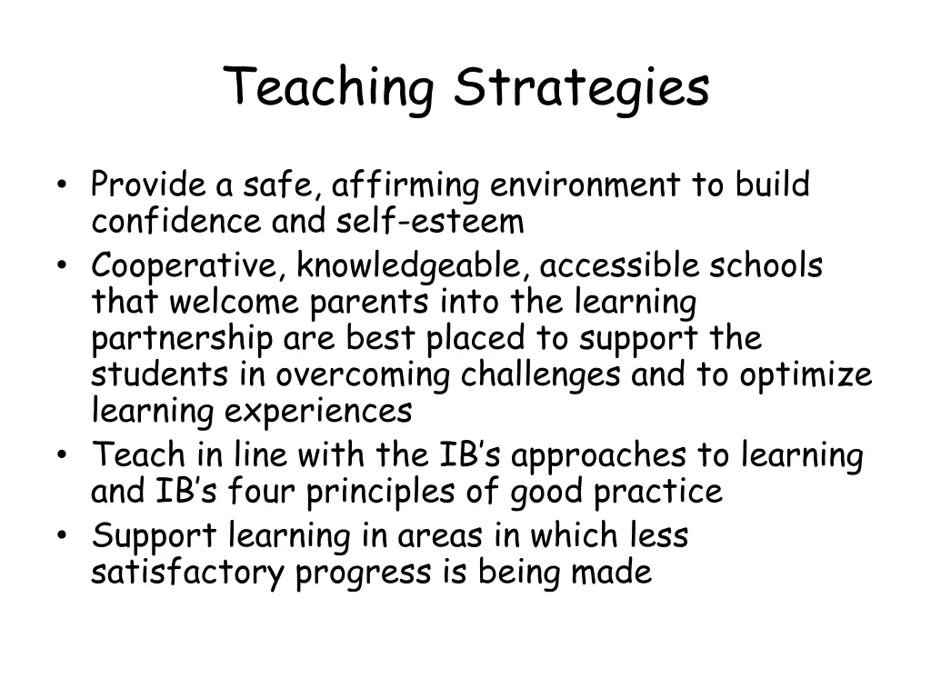 teaching strategies